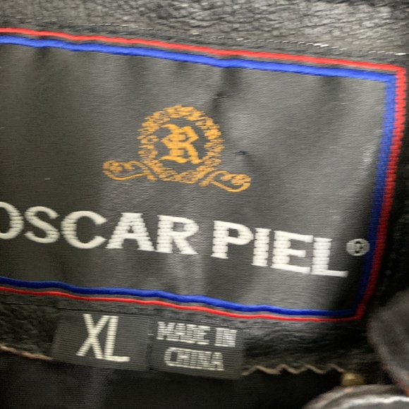OSCAR PIEL Vintage Men's Leather Motorcycle Coat (Size XL) - Picture 2 of 9